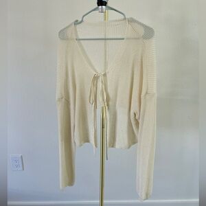 Tie open sweater